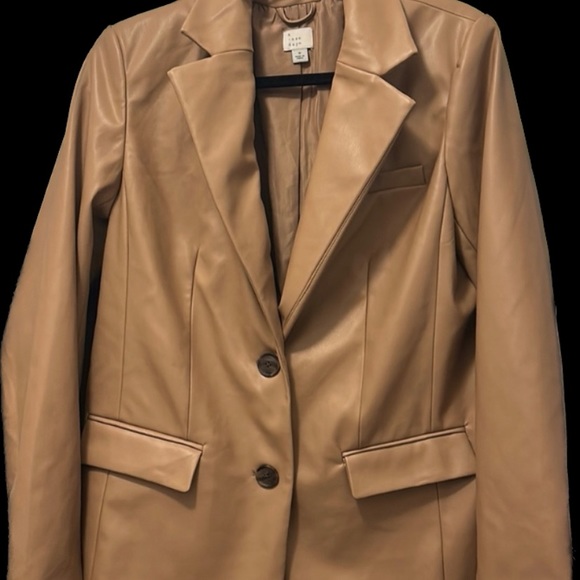 NWT A New Day Relaxed Fit  Faux Leather Blazer Jacket Small - Picture 5 of 5